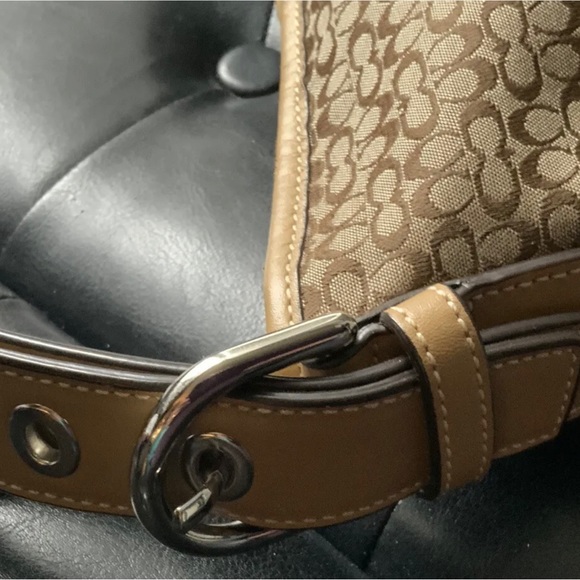 Coach Tan Monogram And Suede Leather Handbag No. J0732-F10945 - Picture 5 of 12